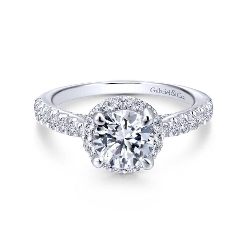 Gabriel & Co. 14k White Gold Entwined Halo Engagement Ring