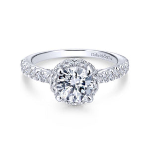 Gabriel & Co. 14k White Gold Entwined Halo Engagement Ring