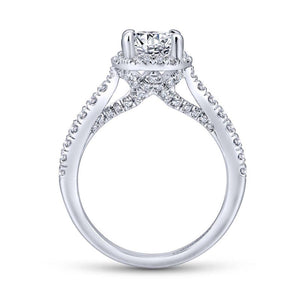 Gabriel & Co. 14k White Gold Entwined Halo Engagement Ring