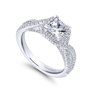 Gabriel & Co. 14k White Gold Entwined Criss Cross Engagement Ring