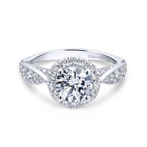 Gabriel & Co. 14k White Gold Entwined Halo Engagement Ring