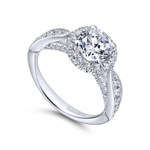 Gabriel & Co. 14k White Gold Entwined Halo Engagement Ring