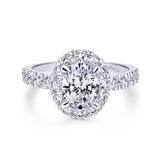 Gabriel & Co. 14k White Gold Contemporary Halo Engagement Ring