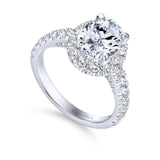 Gabriel & Co. 14k White Gold Contemporary Halo Engagement Ring