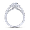 Gabriel & Co. 14k White Gold Entwined 3 Stone Engagement Ring