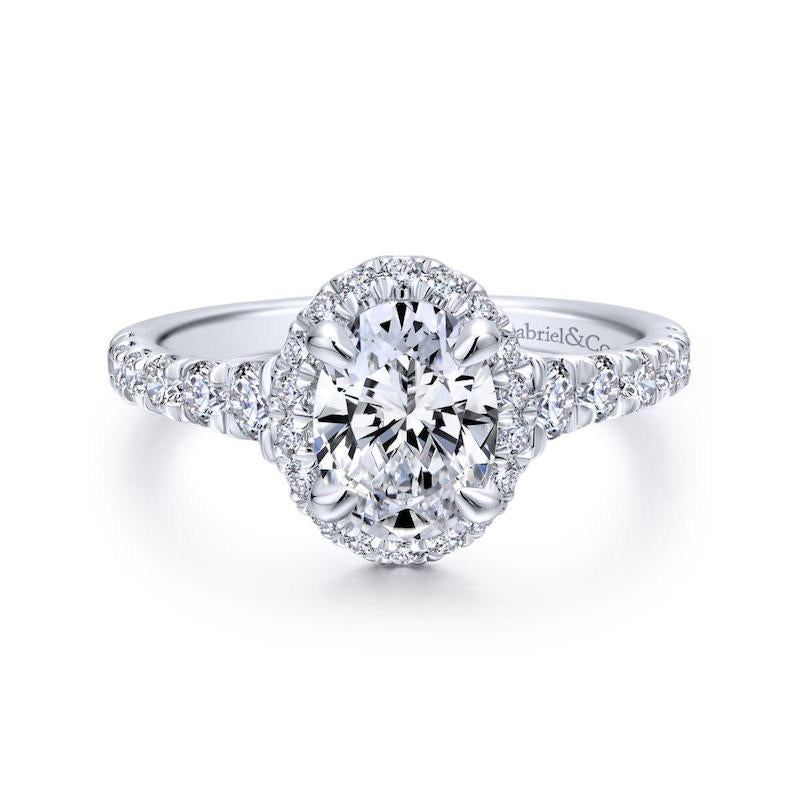 Gabriel & Co. 14k White Gold Entwined Halo Engagement Ring