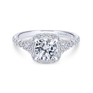 Gabriel & Co. 14k White Gold Entwined Halo Engagement Ring