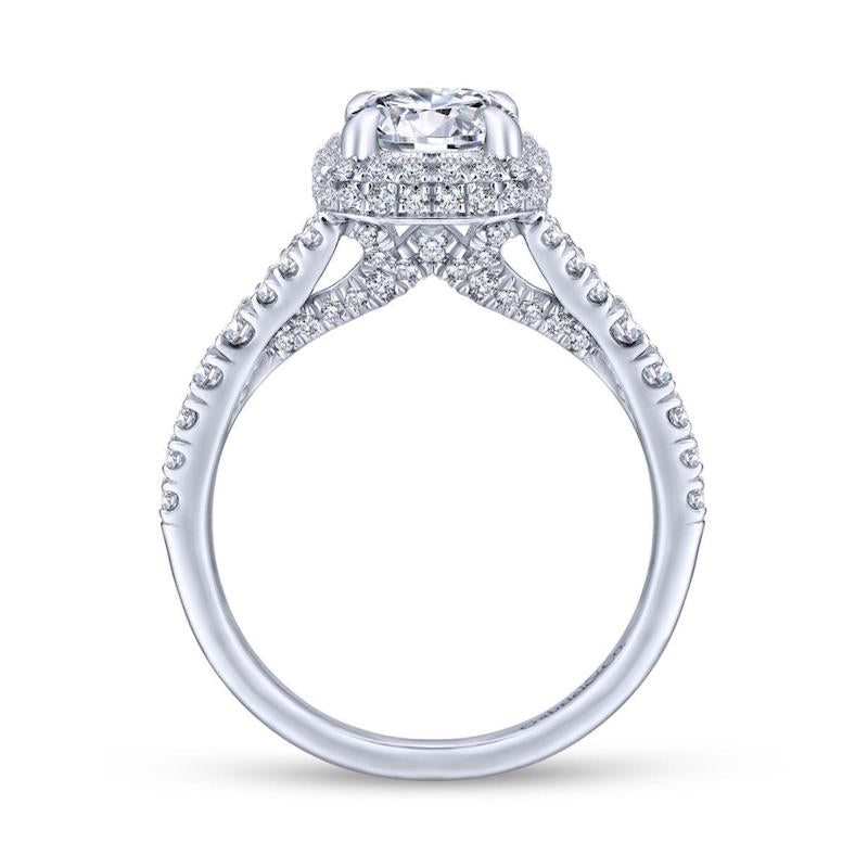 Gabriel & Co. 14k White Gold Entwined Halo Engagement Ring