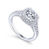 Gabriel & Co. 14k White Gold Entwined Halo Engagement Ring