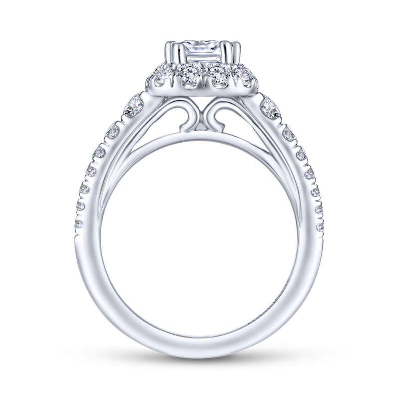 Gabriel & Co. 14k White Gold Contemporary Halo Engagement Ring