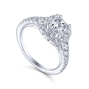 Gabriel & Co. 14k White Gold Contemporary Halo Engagement Ring