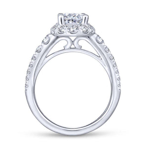 Gabriel & Co. 14k White Gold Contemporary Halo Engagement Ring