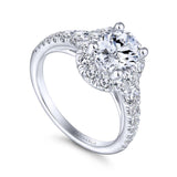 Gabriel & Co. 14k White Gold Contemporary Halo Engagement Ring