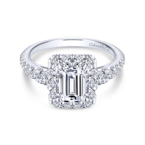 Gabriel & Co. 14k White Gold Contemporary Halo Engagement Ring