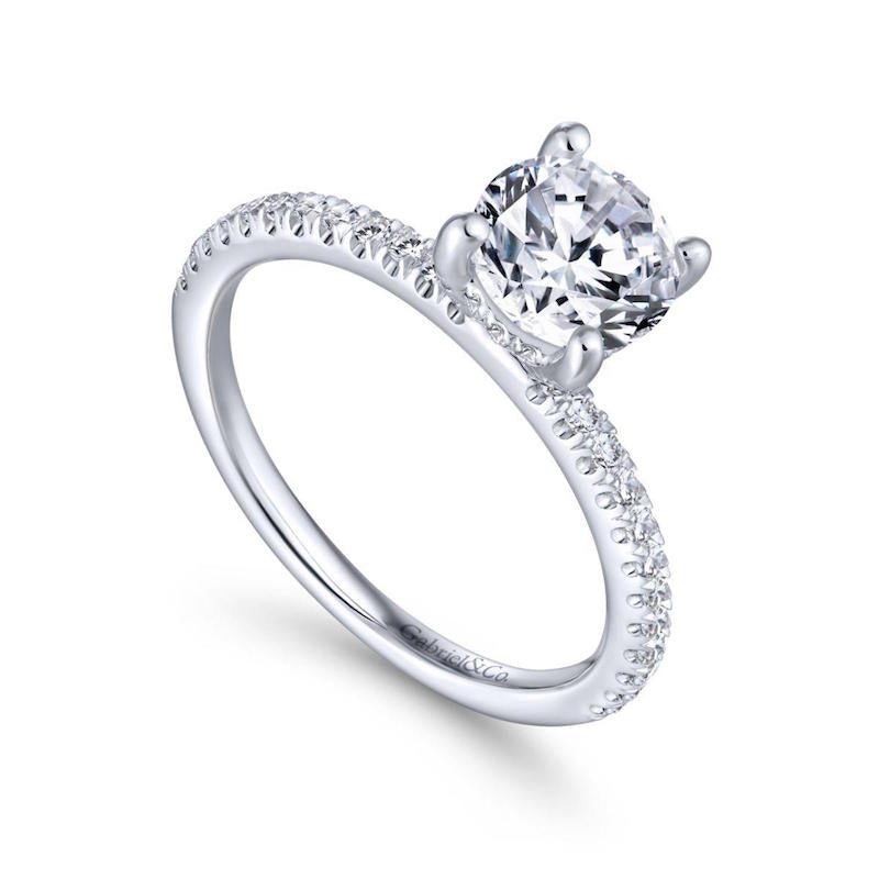 Gabriel & Co. 14k White Gold Contemporary Straight Engagement Ring