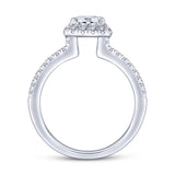 Gabriel & Co. 14k White Gold Contemporary Halo Engagement Ring