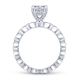 Gabriel & Co. 14k White Gold Victorian Straight Engagement Ring