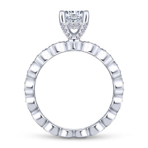 Gabriel & Co. 14k White Gold Victorian Straight Engagement Ring