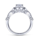 Gabriel & Co. 14k White Gold Victorian Halo Engagement Ring