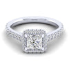 Gabriel & Co. 14k White Gold Contemporary Halo Engagement Ring