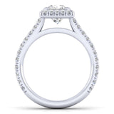 Gabriel & Co. 14k White Gold Contemporary Halo Engagement Ring