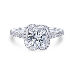 Gabriel & Co. 14k White Gold Contemporary Halo Engagement Ring