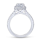 Gabriel & Co. 14k White Gold Contemporary Halo Engagement Ring