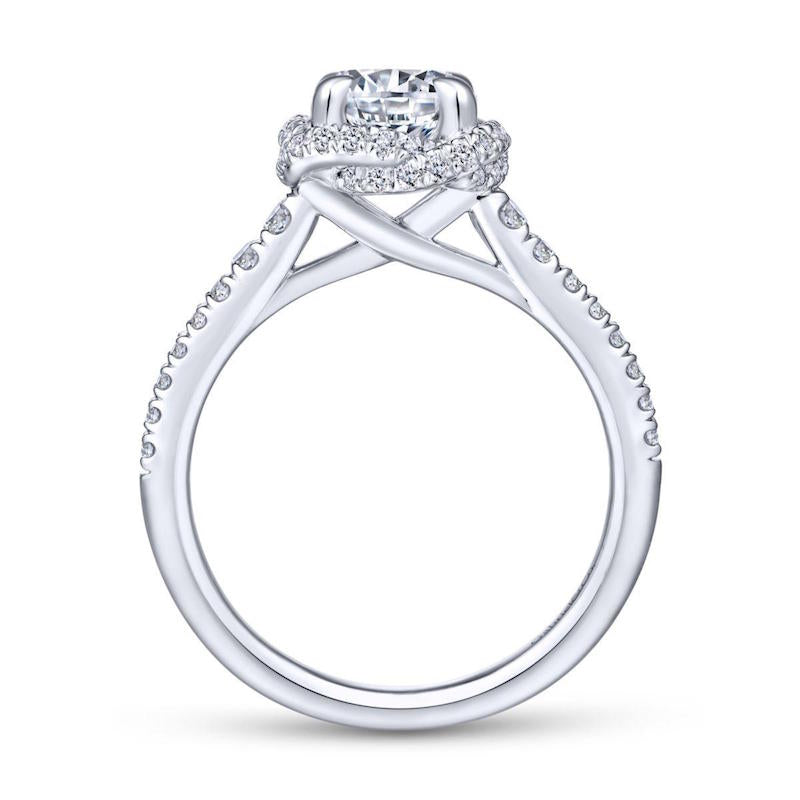 Gabriel & Co. 14k White Gold Contemporary Halo Engagement Ring