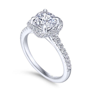 Gabriel & Co. 14k White Gold Contemporary Halo Engagement Ring