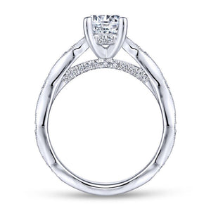 Gabriel & Co. 14k White Gold Victorian Straight Engagement Ring