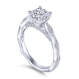 Gabriel & Co. 14k White Gold Victorian Straight Engagement Ring