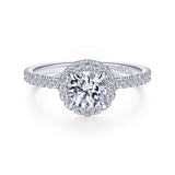 Gabriel & Co. 14k White Gold Contemporary Halo Engagement Ring