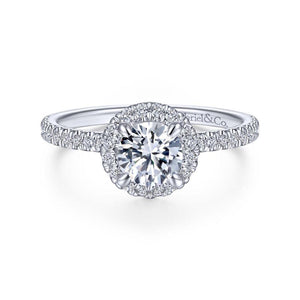 Gabriel & Co. 14k White Gold Contemporary Halo Engagement Ring