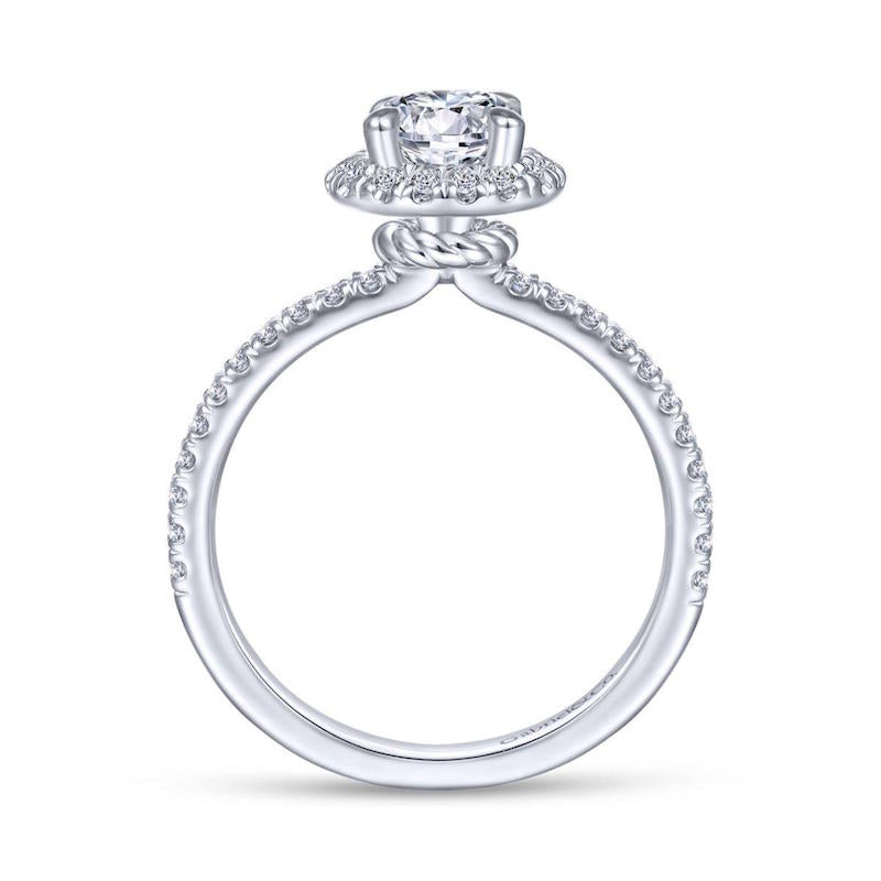 Gabriel & Co. 14k White Gold Contemporary Halo Engagement Ring