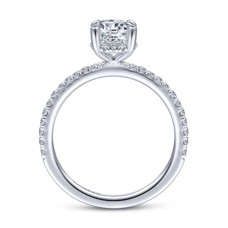 Gabriel & Co. 14k White Gold Contemporary Halo Engagement Ring