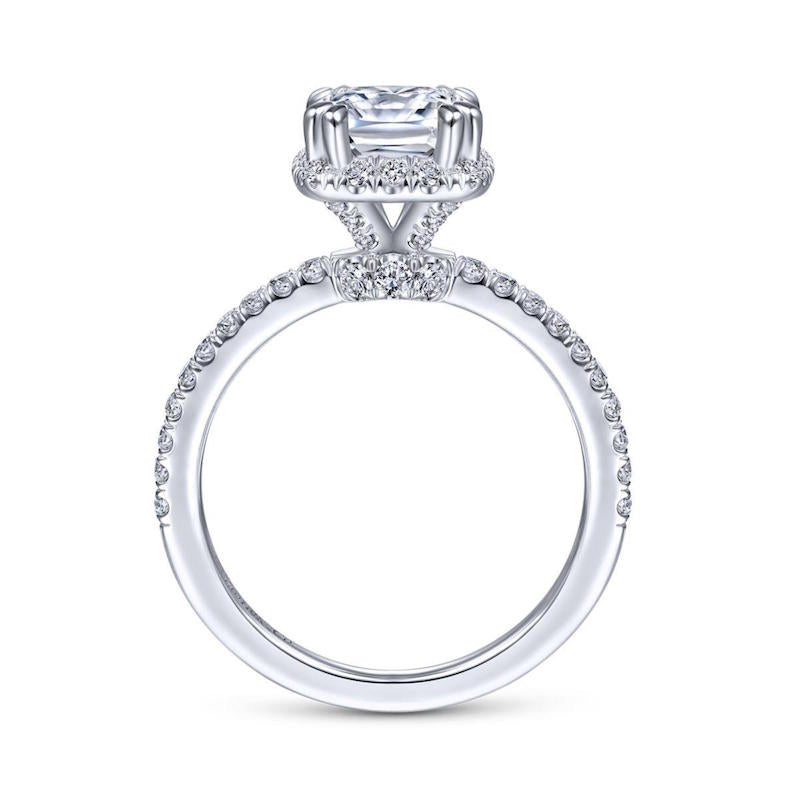 Gabriel & Co. 14k White Gold Contemporary Halo Engagement Ring