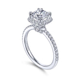 Gabriel & Co. 14k White Gold Contemporary Halo Engagement Ring