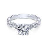 Gabriel & Co. 14k White Gold Contemporary Straight Diamond Engagement Ring