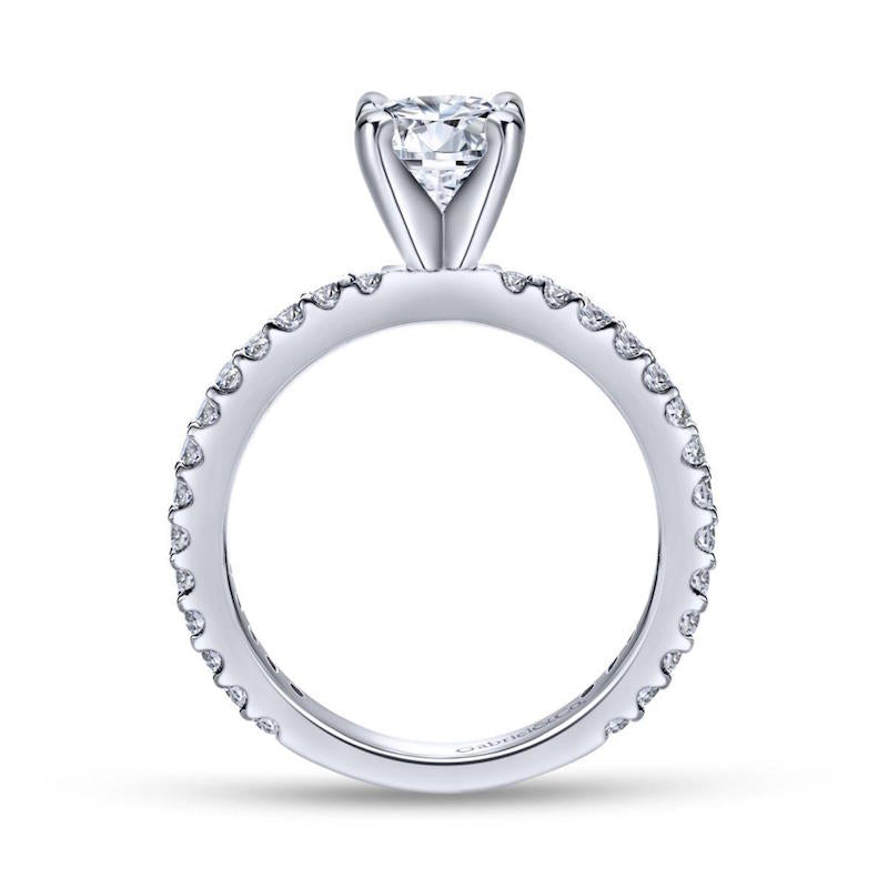 Gabriel & Co. 14k White Gold Contemporary Straight Engagement Ring