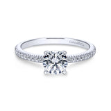 Gabriel & Co. 14k White Gold Contemporary Straight Diamond Engagement Ring