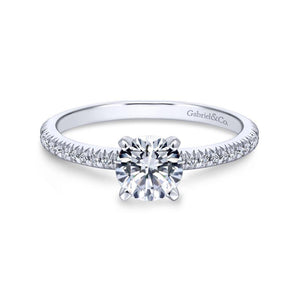 Gabriel & Co. 14k White Gold Contemporary Straight Diamond Engagement Ring