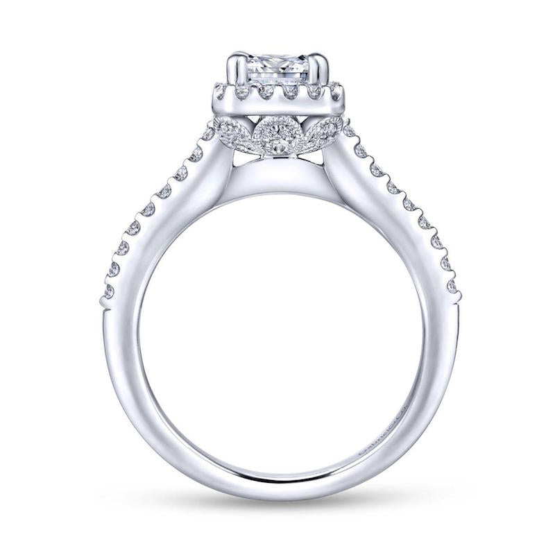 Gabriel & Co. 14k White Gold Contemporary Halo Diamond Engagement Ring