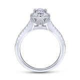 Gabriel & Co. 14k White Gold Contemporary Halo Engagement Ring