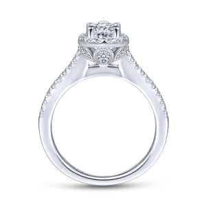 Gabriel & Co. 14k White Gold Contemporary Halo Engagement Ring