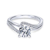 Gabriel & Co. 14k White Gold Contemporary Bypass Engagement Ring
