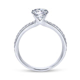 Gabriel & Co. 14k White Gold Contemporary Straight Engagement Ring