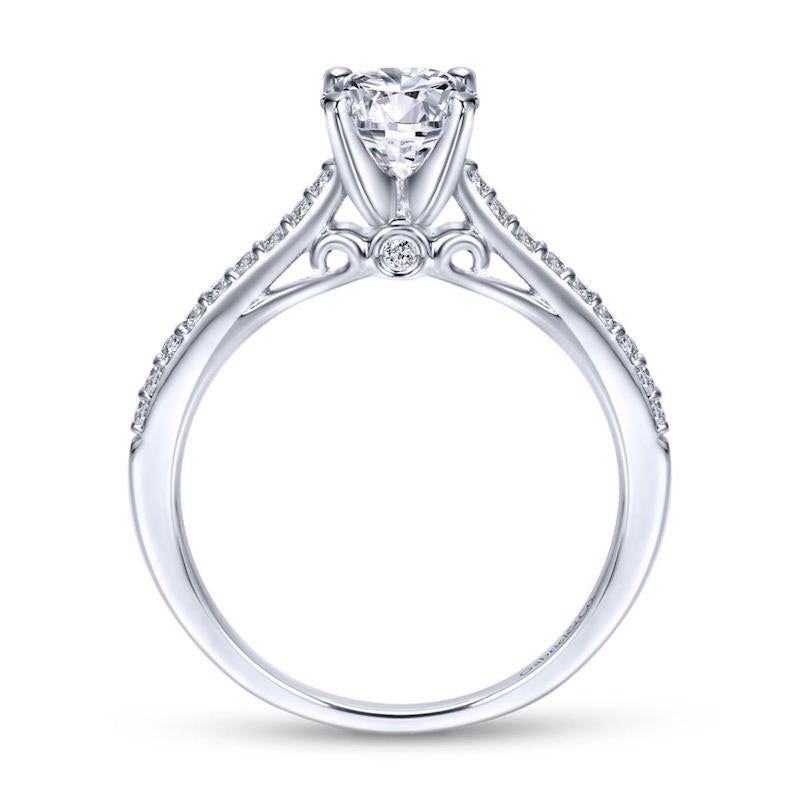 Gabriel & Co. 14k White Gold Contemporary Straight Engagement Ring