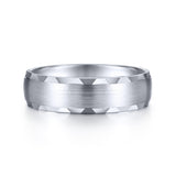 Gabriel & Co. 14k White Gold Signature Men's Wedding Band