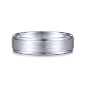 Gabriel & Co. 14k White Gold Signature Men's Wedding Band