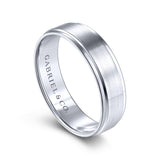 Gabriel & Co. 14k White Gold Signature Men's Wedding Band